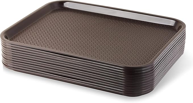 New Star Foodservice Fast Food Tray, Set of 12 (Brown, 14 by 18-Inch)