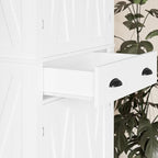 IRONCK Kitchen Pantry Storage Cabinet 72.6" H x 24" W, with Barn Doors, Drawer, 4 Adjustable Shelves, Freestanding Cupboard, Laundry, White