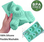 3Pcs Silicone Bundt Cake Pan, 6-Cavity Nonstick Baking Molds,Mini Jello Molds Silicone,Mini Bundt Cake Pans, Cupcake Mold for chocolate, Donut, Jelly