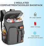Insulated Cooler Backpack,33/45 Cans Multifunctional Double Deck Leakproof Cooler Bag with Sternum Strap,Large Capacity Lightweight Travel Camping Beach Backpack