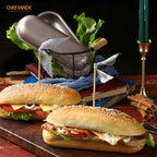 CHEFMADE Mini Loaf Pan Set, 7-Inch 4Pcs Non-Stick Hotdog-Shaped Bread and Cake Bakeware for Kitchen Baking (Champagne Gold)