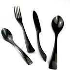 20-Piece 18/10 Stainless Steel Flatware Set Mirror Polishing Black, Serive for 4