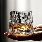 Flat bottom Crystal Whiskey Glasses, Premium 10oz Scotch Glasses Set of 3, Old Fashioned Glasses,Thick Weighted Bottom Rocks for Drinking Bourbon, Scotch, Cocktails（Larger Size）