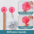 Antimbee Suction Cup Hooks,10 Pack Reusable Suction Cup Hangers,Removable Small Suction Cups for Shower,Bathroom,Glass,Door,Windows,Kitchen-Up to 11 lbs on Smooth Surface (Transparent Pink)