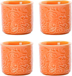 Ceramic Espresso Cups Set of 2 or 4-3oz Demitasse Cups for Coffee & Tea, No Handles, Durable & Dishwasher Safe (bisque, 4)