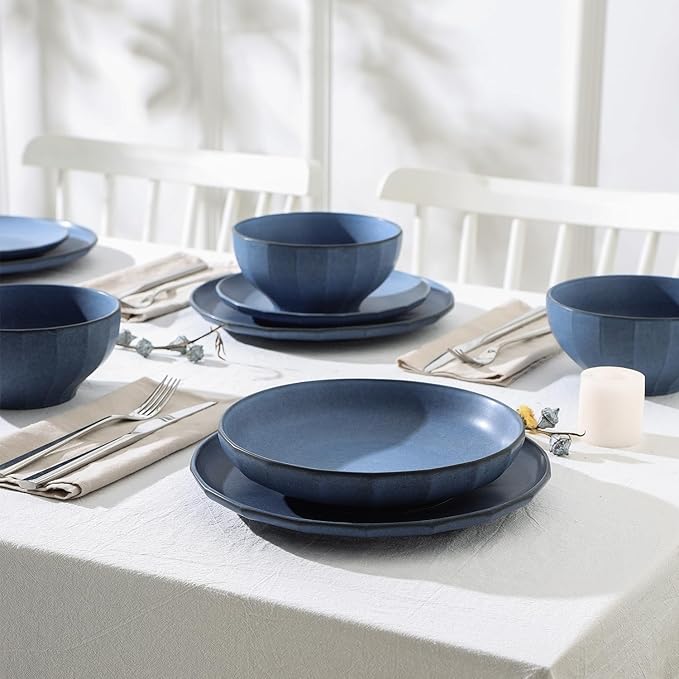 Stone Lain Rio 4-Piece Pasta Bowl Set Stoneware, Blue