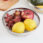 Fine Mesh Rice Strainer, Metal Colander Bowl Stainless Steel Baskets for Pasta, Fruit - Strain, Drain, Rinse(Diameter 11.02 inch)