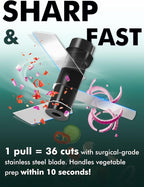 Manual Food Processor Vegetable Cutter, Geedel Pull Chopper with String, Food Chopper Vegetable Cutter for Veggies, Fruits, Salad, Onion, Nuts, etc, 2 Cup(500ml), Black