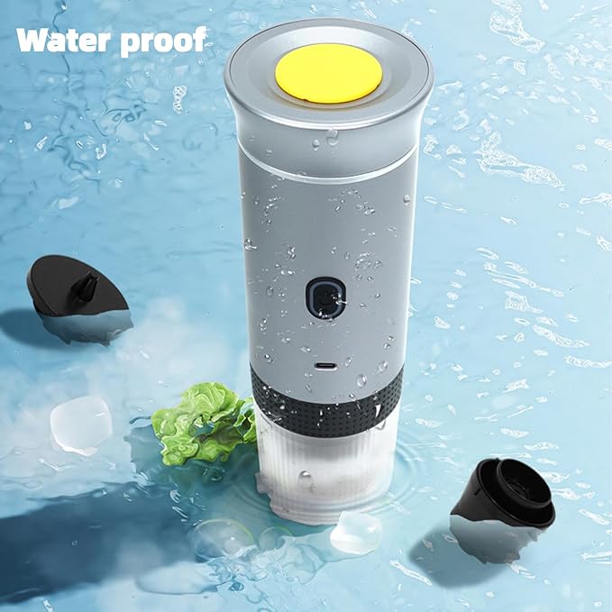 Espresso Portable 3-in-1 Capsule Coffee Maker with 7500mAh Battery, 120ml Cup Capacity, 50+ Extractions, Fast Heating & Waterproof Design【silvery】