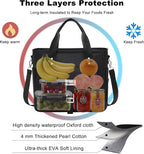 Weitars Insulated Lunch Bag for Men Women,Leak Proof Lunch Box for Work,Extra Large Lunch Tote Bag With Removable Shoulder Strap with Side Pockets,Reusable Lunch Cooler Purse For Picnic Hiking