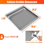 Hisencn 19.8" x 19.3" Griddle Inserts for Char-Griller 5050, 3001, 5650, 3030, 3725, King Griller 3008, 5252 – Nonstick Cast Iron Flat Top Griddle Replacement for Chargriller Grill Grates