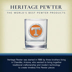 Heritage Pewter Tennessee Double Old Fashion | Double Rocks Glass 14 OZ for Liquor | Expertly Crafted Pewter Glass