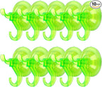 Antimbee Suction Hooks, 10 Pack Reusable Hangers, Removable Small Suction Cups for Shower, Bathroom, Glass, Door, Windows, Kitchen - Up to 11 lbs on Smooth Surface (Transparent Green)