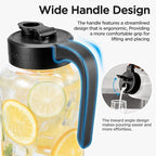 Mason Jar Pitcher - Airtight & Leakproof Glass Pitcher with Lid, Perfect for Breastmilk, Cold Brew, and Sun Tea, 2 Quart (64 oz) Mason Jar with Pour Spout Lid