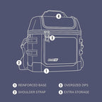 Coleman Pro 24-Can Premium Soft Cooler Lunchbox, Fully Insulated Lid & Body Stays Cold up to 35 Hours, Great for Camping, Tailgating, Parties, Sports, Concerts, Lunches & More