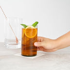 Restaurantware-Vetri 16 Ounce Tall Drinking Glasses, 6 Dishwashable Beverage Glasses - No-Lead, Elegant, Green Glass Tumblers, Ideal For Water, Juice Beer, Cocktails, Liquor, Iced Tea, And More