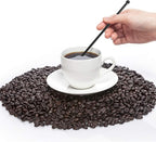 100 Pieces Disposible Plastic Round Top Crystal Swizzle Sticks (Black)