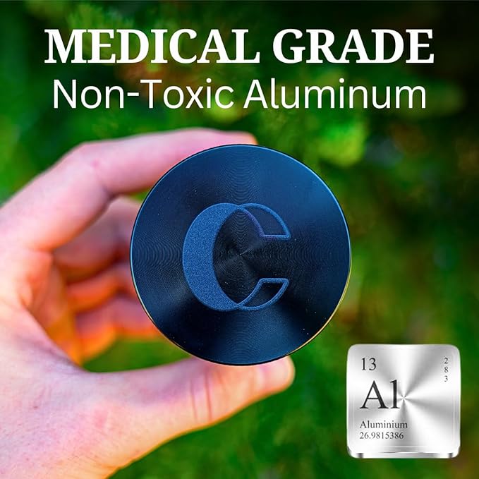 Clear Cut 4 Piece Herb Grinder – 2.75" Manual Dry Herb Grinder, Spice Mill with Transparent Storage Chamber & Diamond-Sharp Teeth, Aluminum Alloy, Portable, Easy-Clean Design