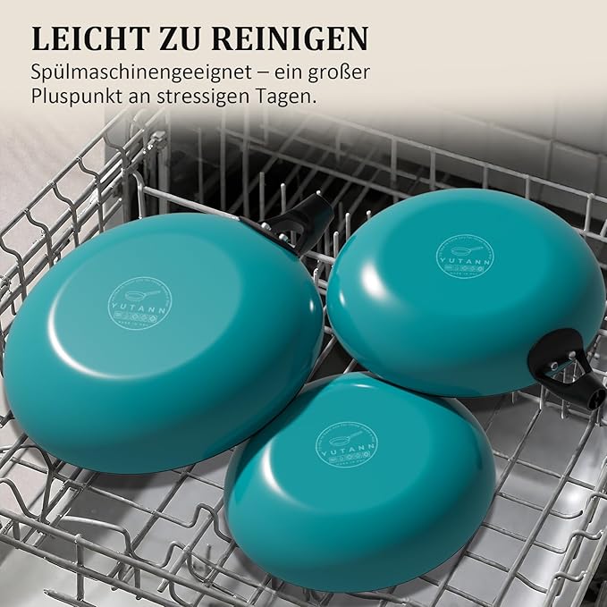 YUTANN Nonstick Frying Pan 12 inch, Ceramic Cast Iron Skillet, Lightweight Pre-seasoned Cast Iron Pan with Detachable Handle, Dishwasher & Oven Safe, Free of PFAS and PFOA