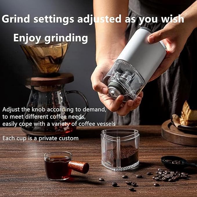 Basics Electric Coffee Grinder - Compact & Powerful Blade Grinder for Coffee Beans, Spices, and Herbs, white