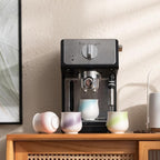 4-Oz Ceramic Espresso Cups Set - Multi-Color, Handle-Free Design for Home & Cafe | Dishwasher-Safe Stoneware Cups (Gradient Purple, 2)