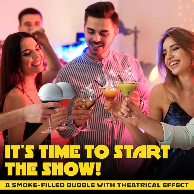 Smoking Gun Edible NON-toxic Bubble Mixture for Cocktail - (2 x 8oz), Wood Smoke Infuser and Smoker Machine Accessory - Cold Smoke for Drinks - Pack of 2 - made in USA