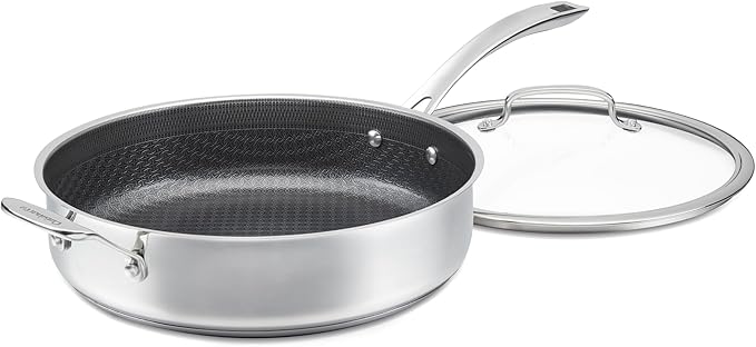 Cuisinart FusionPlus Nonstick Stainless Steel Cookware, 5-Quart Sauté Pan with Cover and Helper, PFAS-Free PURELYSEAR Ceramic Non Stick Technology, Scratch Proof, Cool Grip Handles, Dishwasher Safe