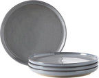 Ceramic Dinner Plates Set of 4,Stoneware 8 Inch,Microwave,Dishwasher and Oven Safe,Porcelain Dessert Plates for Pasta,Salad and Steak,Dishes Set for Kitchen,Scratch Resistant,Gray