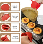 4 pcs Heat Resistant Kitchen Safety Set – Includes Silicone Oven Mitt, 2-in-1 hot Plate clamp, and Mini Pinch Mitts – Ideal for Microwave, Air Fryer & Steaming Use
