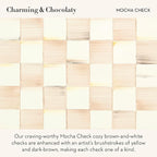 MACKENZIE-CHILDS Enamel Tea Kettle, Stylish Tea Kettle for Stovetop, Brown-and-White Mocha Check, 2 Quarts