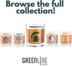 Greenline Goods – Michigan State University Spartans College Whiskey Glasses (Set of 2), 10 oz – Full-Color Logo + Campus Map