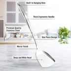 Zulay Kitchen Stainless Steel Metal Wok Spatula - Durable Wok Turner Spatula Shovel - Durable Utensil with Ergonomic, Easy to Use Handle - Easy to Clean, Perfect for at Home Cooks & Chefs - 14.8”