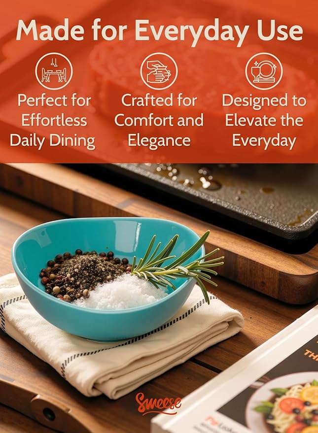 Sweese Porcelain Small Bowls 4 oz Set of 6 - Assorted Colors for Dipping, Snack, Sauce, Side Dishes - Microwave Dishwasher Safe