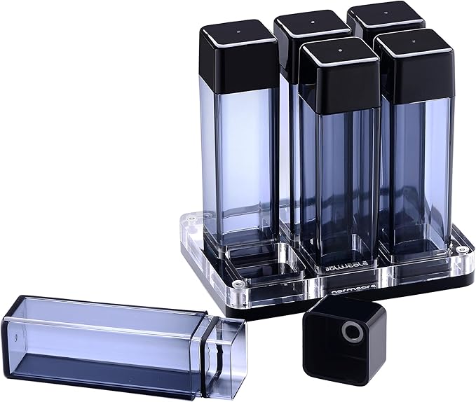 Normcore Single Dose Coffee Bean Storage - 6 pcs Coffee Bean Cellars with Stand & Hopper - Espresso Bean Storage Set - One-Way Exhaust Valve - Patent Pending - Capacity 25-28g