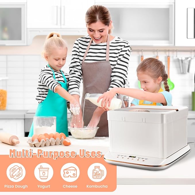 Folding Proofer Bread Proofing Box with 0-120℉ Temp Control & 1–9H Timer Slow Cooker Bread Pizza Dough Proofing Box Sourdough Starter Warmer Kit for Home Bread & Pizza Cooking
