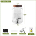 1 Gallon Drink Dispenser with Spigot 18/8 Stainless Steel – Airtight & Leakproof Glass Sun Tea Jar with Anti-Rust Lids, Beverage Dispenser for Parties