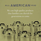 All American 1930-21.5qt Pressure Cooker/Canner (The 921), Saffron - Exclusive Metal-to-Metal Sealing System - Suitable for Gas, Electric, or Flat Top Stoves - Made in the USA