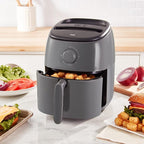 DASH Tasti-Crisp™ Express Air Fryer Oven, 2.6 Qt., Gray – Compact Air Fryer for Healthier Food in Minutes, Ideal for Small Spaces - Auto Shut Off, Analog, 1000-Watt