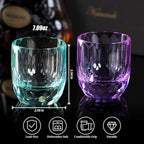 KAMMAK Crystal Whiskey Glasses Set of 2, 7oz Old Fashioned Glasses Stemless, Hand Blown Colored Cocktail Glasses, Engagement Gifts for Couples, Women, Men