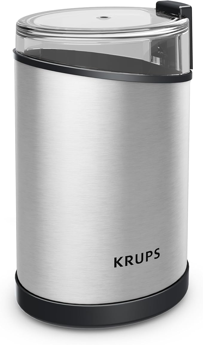 KRUPS Electric Coffee Grinder: 3 oz Capacity, 200 Watts - Versatile for Beans, Spices, Nuts - One-Touch Operation, Customizable Grind for 12 Cups - Ideal for Espresso, French Press