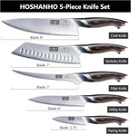 5 Pieces Knife Set, Japanese High Carbon Stainless Steel Kitchen Knife Sets, Professional Ultra Sharp Chef Knives Set with Ergonomic Pakkawood Handle