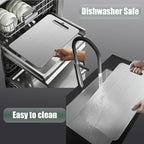 Titanium Cutting Board - Upgraded Thickened (0.08 in) Non-Deforming 100% Pure Titanium Cutting Boards with Non-Slip Pad, Food-Grade Double-Sided Chopping Board for Kitchen and Camping (Medium)