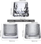Flat bottom Crystal Whiskey Glasses, Small 5OZ Scotch Glasses Set of 3, Old Fashioned Glasses,Heavy Bottom Rocks Glasses for Drinking Bourbon, Rock,Cocktails（Small Size）