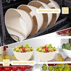 supernal 12PCS Beige Wheat Straw Bowls - Unbreakable Reusable Plastic Bowl,Fridge & Dishwasher Safe Soup Bowl,Lightweight Beige Disposable Bowls for Catering,Weddings,Cereal,Salad,Ramen