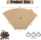 100 Count Coffee Filter #2, 2 Cone Coffee Filters Unbleached Natural 2 Cone Filters Paper Compatible with Drip and Pour Over Coffee Maker