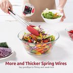 600ºF Heat Resistant Kitchen Tongs: U-Taste 16 inch Extra Long Large Silicone Cooking Tong with Sturdy Non Stick Rubber Tips & Non Slip Silicon Coated 18/8 Stainless Steel Handle for Grilling BBQ(Red)