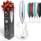 Elementi Frother Wand - Easy to Use Milk Frother Handheld Electric Stirrer for Powder Drinks, Durable & Powerful Protein Powder Mixer Wand, Coffee Stirrers Electric (Silver)