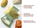 Onion Holder for Slicing Onion Slice Holder Kitchen Chopper Assistant Tool,Vegetable Cutter with Protective Cover for Tomato,Lemon,Potato,Egg,Food Slice Assistant,Home Kitchen Tool (Light Green)