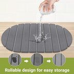 Quick Dry Stone Mat, Stone Drying Mat for Kitchen Counter, Large Dish Drying Mat - Diatomaceous Earth Dish Drying Mats, Modern Fast Dry Pad for Bathroom, 24"x16", DarkGray