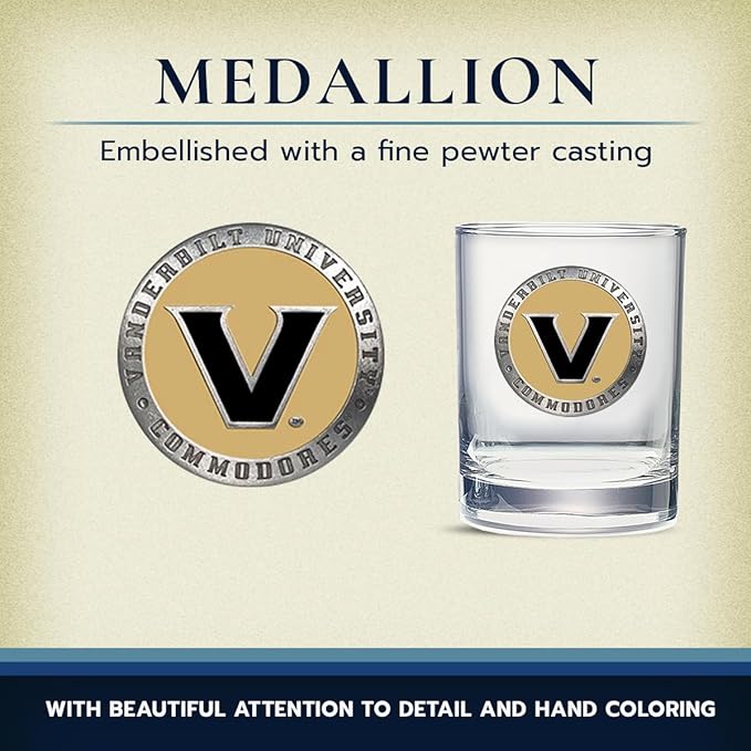 Heritage Pewter Vanderbilt Double Old Fashion | Double Rocks Glass 14 OZ for Liquor | Expertly Crafted Pewter Glass